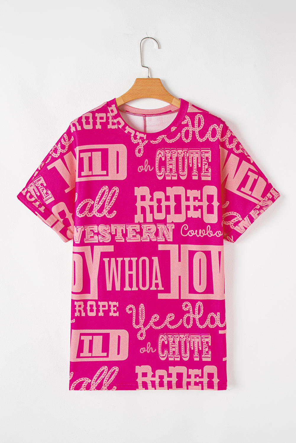 Green Howdy Cowboy Letter Printed Western Fashion Tee